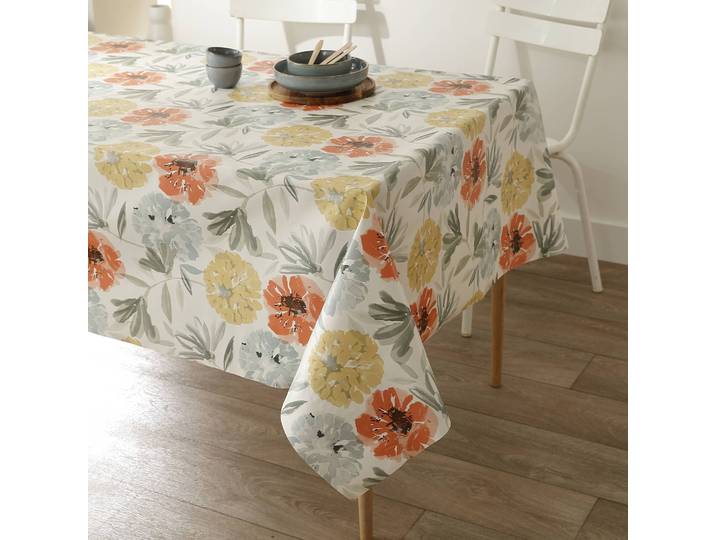 Nappe toile cirée imprimé grosses fleurs - Blancheporte