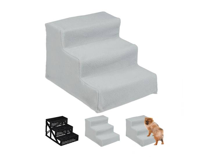Hundetreppe 3 Stufen Grau