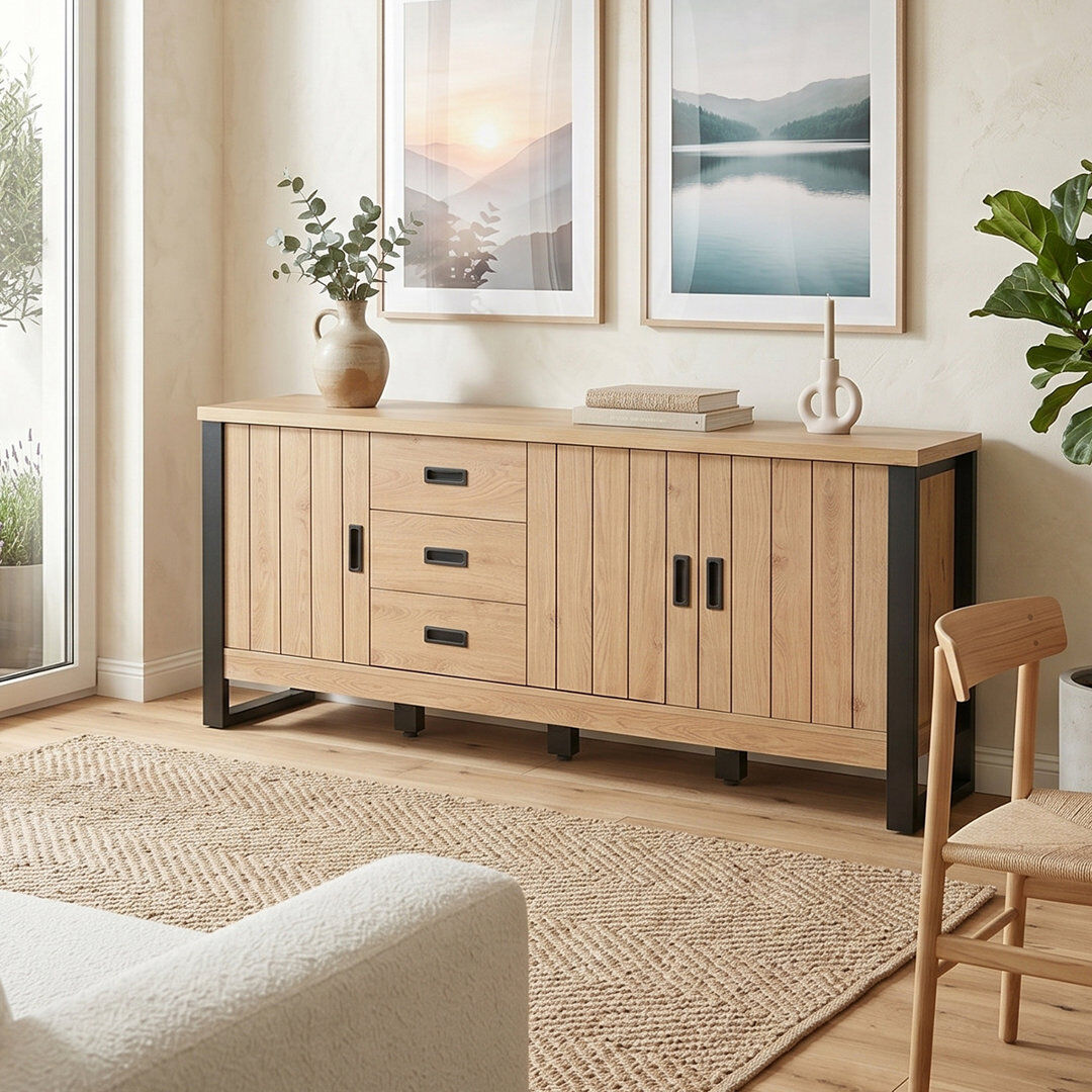 Gracie Oaks Ahlayna 173.4Cm Wide Sideboard Montana Oak 75cm H X 173.4cm W X 39cm D