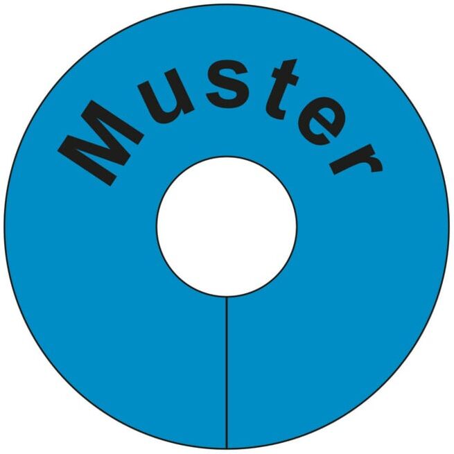 Etiquettes PVC Eichner MOTIF, fond bleu, rond (9219-01043)