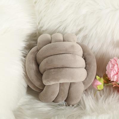 Lush Living Finds Luxury Glossy Accent Pillow With Tassel Details, Braided Cord Knot Ball Cushion For Sofa, Bohemian Style Throw Pillow khaki