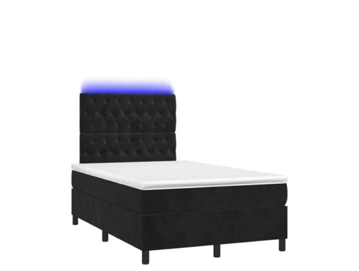 KKgypkn Boxspringbett mit Matratze & LED Schwarz 120x190 cm Samt