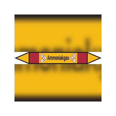 Rohrleitungskennzeichen Ammoniakgas - 187x26 mm Folie selbstklebend