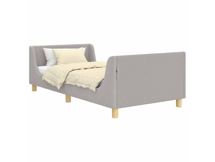 KTHLBRH Kinderbett mit Kopfteil hellgrau 80 x 200 cm Technisches Holz, feste Latten, Bass-Design, einfache Montage, 140 kg