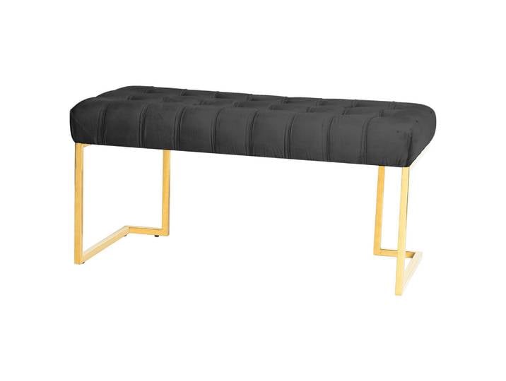 Kayoom Hockerbank, Schwarz, Gold, Kunststoff, Metall, 47x48x100 cm, Bsci, Schlafzimmer, Bettbank