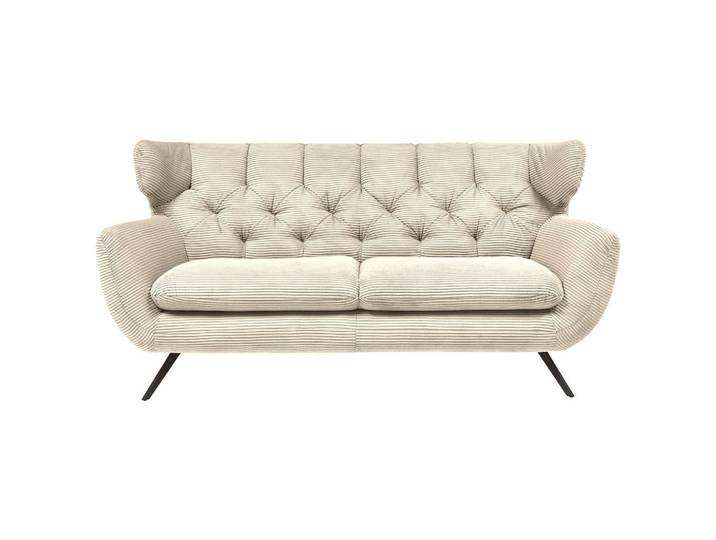 Pure Home Lifestyle Chesterfield-Sofa, Natur, Metall, 2,5-Sitzer, 160x94x95 cm, Goldenes M, Fußauswahl, Stoffauswahl, Wohnzimmer, Sofas & Couches, Sofas, Bigsofas