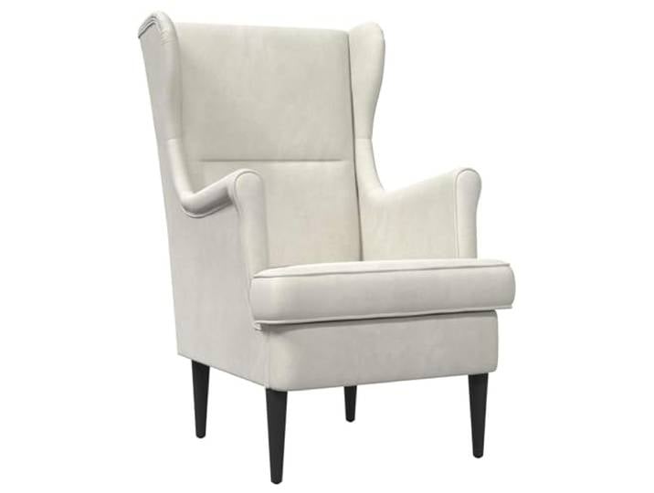 Heofavd Sessel Creme Samt Polstersessel mit Massivholzbeinen 65x79x100cm