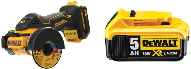 Set DeWalt 18 Volt Akku-Multimaterialschneider, 76mm - Basisversion DCS438N-XJ + Ersatz-Akku DCB184-XJ