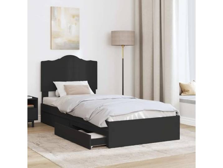 KTHLBRH Boxspringbett, Schwarz, 70 x 190 cm, aus technischem Holz Mit Schubladen, modernes Design, einfache Montage, 100 kg Tragkraft