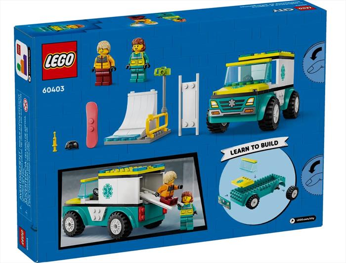 Lego City Ambulanza Di Emergenza E Snowboarder 60403, Multicolore