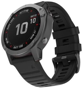 Everyday Crate Garmin Fenix 6 22mm Silicone Watch Band Soft Replacement Watch Strap black