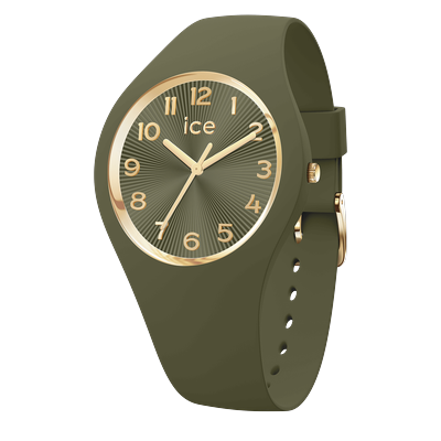 Quarzuhr ICE-WATCH "ICE champagne", grün (grün, grün, grün), Armbanduhren, Damen, Quarzuhr, Armbanduhr, Damenuhr, Silikonarmband, analog