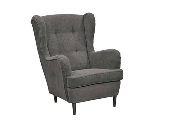 Froschkönig24 Oskar fauteuil tv-stoel gestoffeerde stoel 2-kleurig grijs