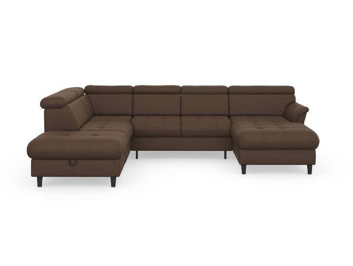 Wohnlandschaft SIT & MORE Marano U-Form , braun, B:304cm T:216cm, 100% Polyester, Sofas, Wohnlandschaft, inklusive Kopfteilverstellung, optional Schlaffunktion & Bettkasten