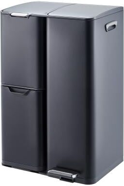 Garvee 3 in 1 Kitchen Trash Can, 16 Gal Triple Compartment Garbage Can, Trash and Recycle Bin Combo
