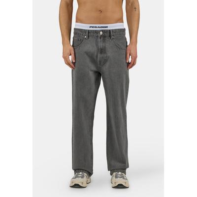 Loose-fit-Jeans PEGADOR "Baltra Baggy Jeans", Herren, Gr. 30, N-Gr, grau (washed grau), Denim/Jeans, Obermaterial: 100% Baumwolle, unifarben, loose fit lang, Jeans, Baumwolle, loose fit