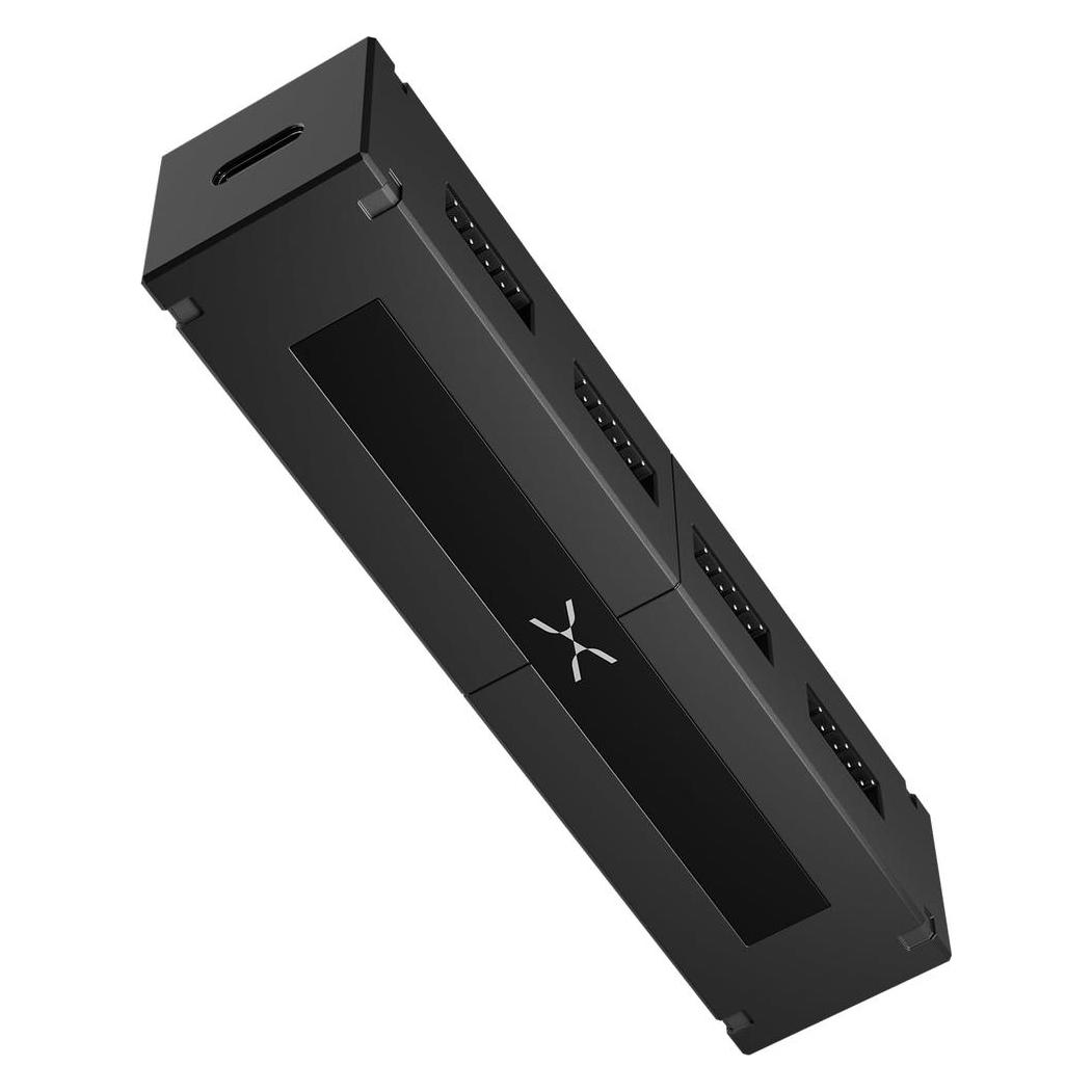 TRYX CONNEC interner USB-2.0-Hub, 4x 9-Pin, magnetische Montage - schwarz (USB-B, 4 Ports) (A-C000H-USB2-G0K)