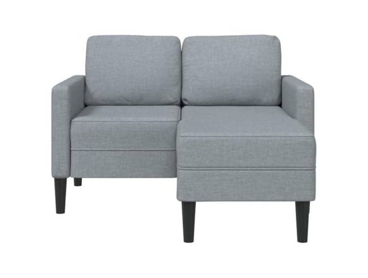 KTHLBRH Sofa 2-Sitzer L-förmig mit Chaise Longue Hellgrau 125 cm Weiches Polyestergewebe, robuste Struktur, platzsparendes Design für kleine Wohnzimmer