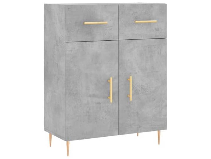 KGFHERENB Sideboard Betongrau 69,5x34x90 cm Kommode Anrichte Moderne Anrichte für Wohnzimmer und Schlafzimmer mit robusten Metallbeinen und viel Platz hinter den Türen.