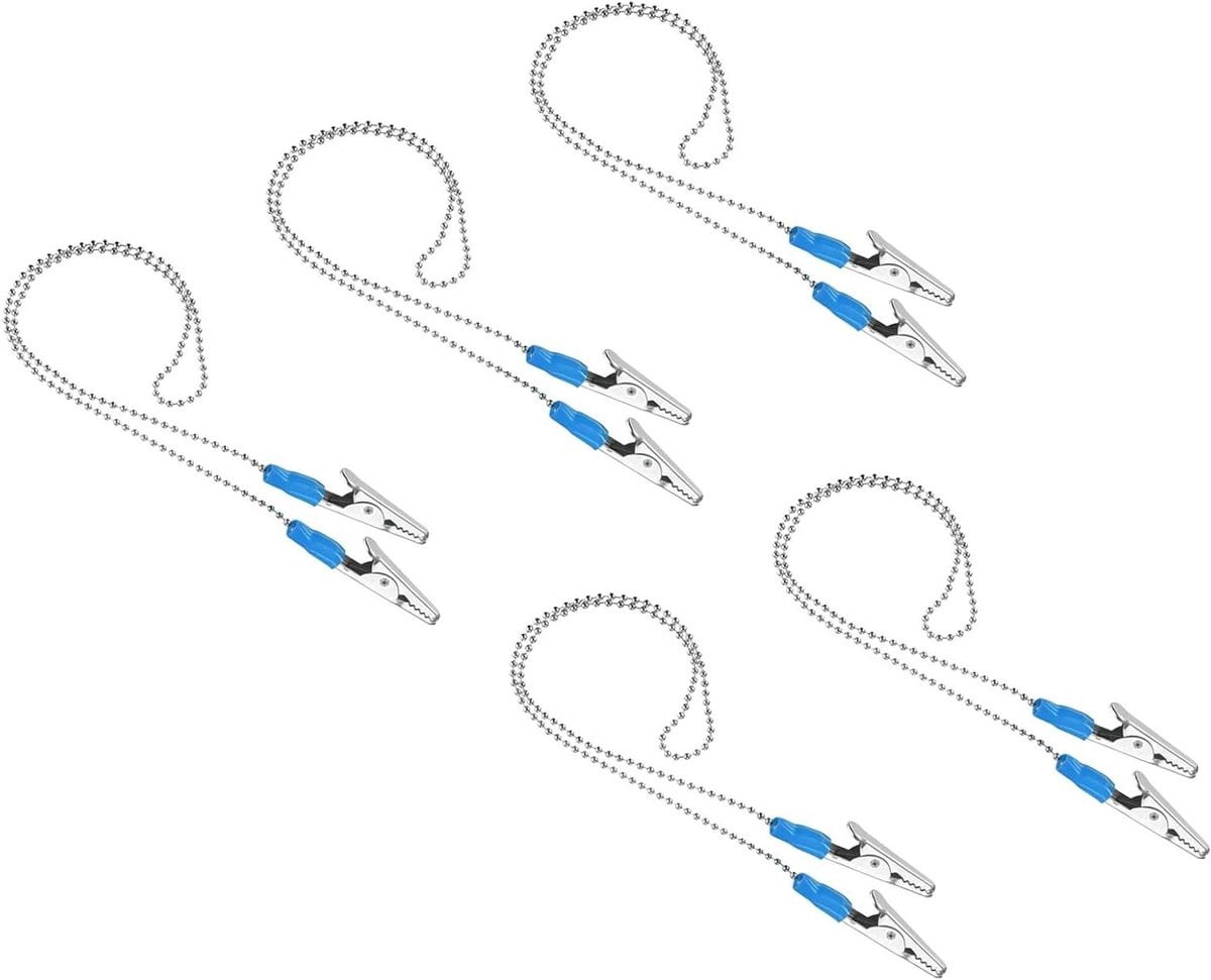 Blauwe Servet Ketting Halsketting Houder met Klemmen - 55 cm
