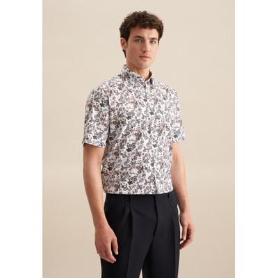 Businesshemd SEIDENSTICKER "Regular", Herren, Gr. M (40), normale Ärmellängen, orange, 100% Baumwolle, bedruckt, regular fit, gerader Abschluss, Hemden, Regular 1/2 Button-Down-Kragen Druck