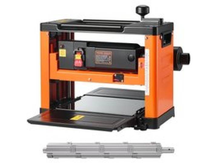 VEVOR Dickenhobel, 330 mm breiter Arbeitstisch, Hobelmaschine für die Holzbearbeitung, Spiralmesserkopf mit 24 Einsätzen, 2000-W-Motor mit 23.500 U/min, Einzelgeschwindigkeit, für Hart- & Weichholz