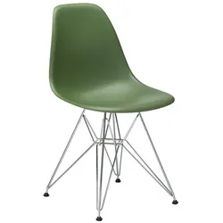 Vitra Stuhl Eames Plastic Side Chair  RE 46.5x83x55 cm forest grün, Gestell: verchromt, Designer Charles & Ray Eames