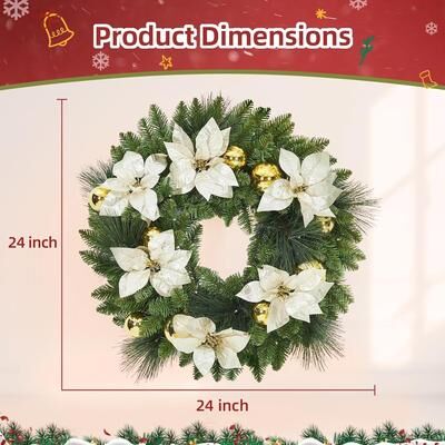 YUN Pre-Lit Snowy Christmas Garland with Pine Cones & Berries