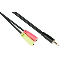 Alcasa AD-HS03 Audio-Kabel 0,2 m 3.5mm 2 x 3.5mm Schwarz
