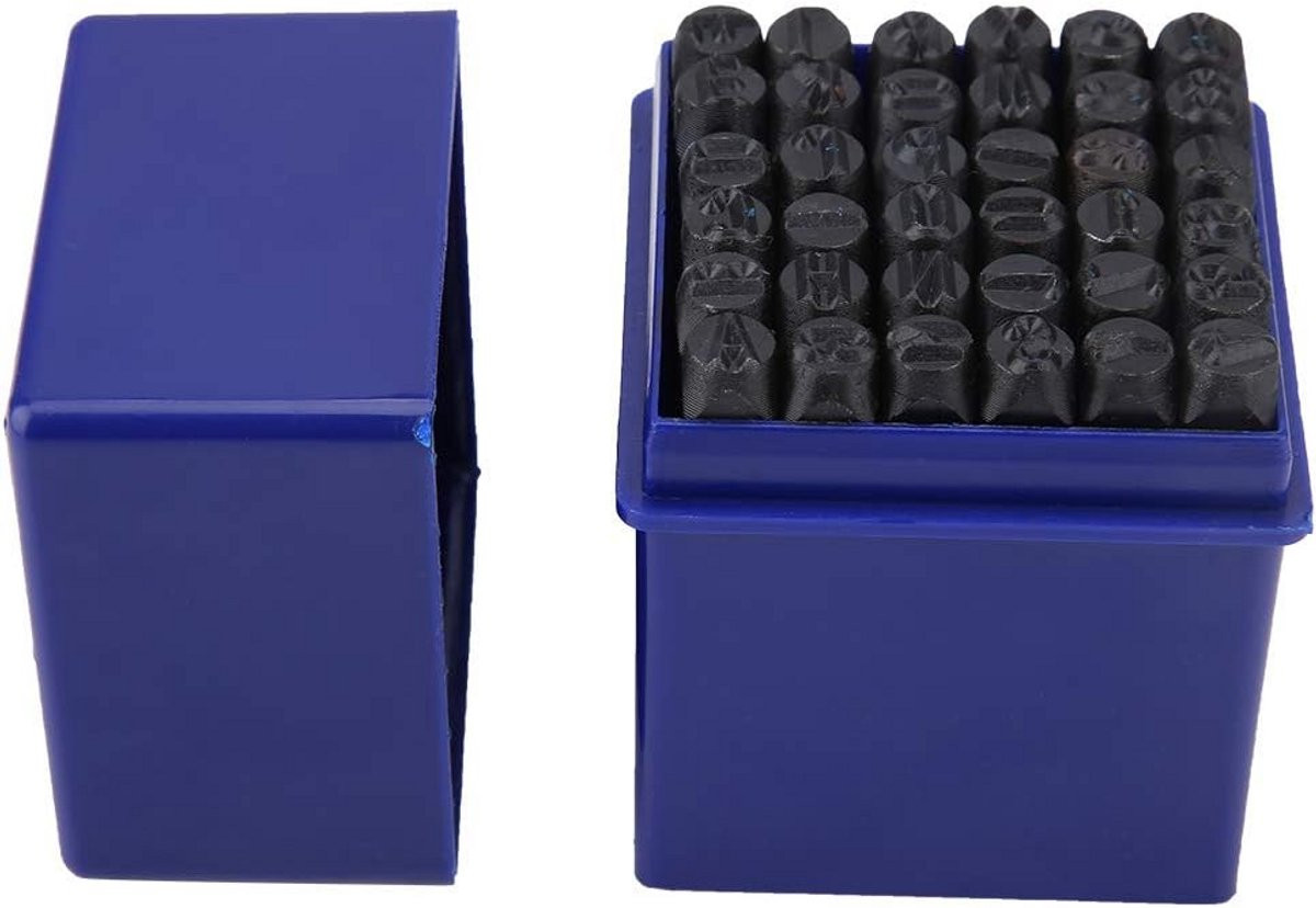 Metaal Stempel Set met 6mm Hoofdletters en Cijfers - 36 Delige Carbon Staal Stempel Set