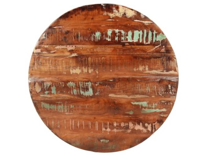 PTUGUOF Tischplatte Ø 80x3,8 cm Rund Altholz Massiv Recyceltes Holz, Rustikales Design, Vielseitig Kombinierbar, Leicht zu Reinigen