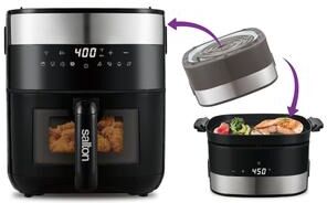 Salton Flip and Cook 3-in-1 Air Fryer, Grill, & Dehydrator - Viewing Window
