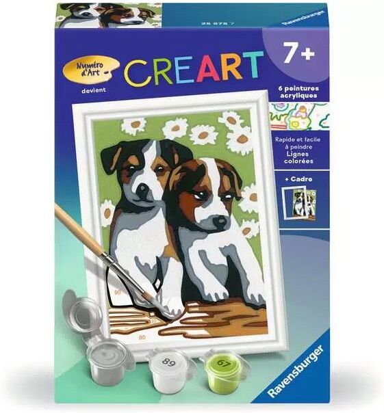 CreArt Kids 8x12cm : Deux petits chiots - Ravensburger