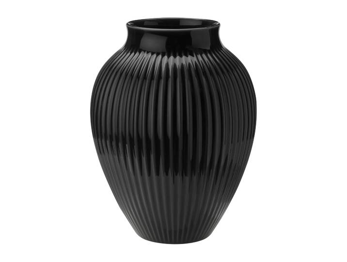 Knabstrup Keramik Vase strié Knabstrup 27 cm Noir