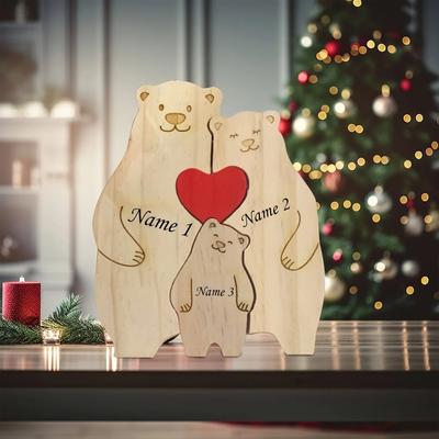 Uplift Picks Personalized Wooden Bear Family Puzzle Celebrates Love With Custom Names Beautifully 3 Bears