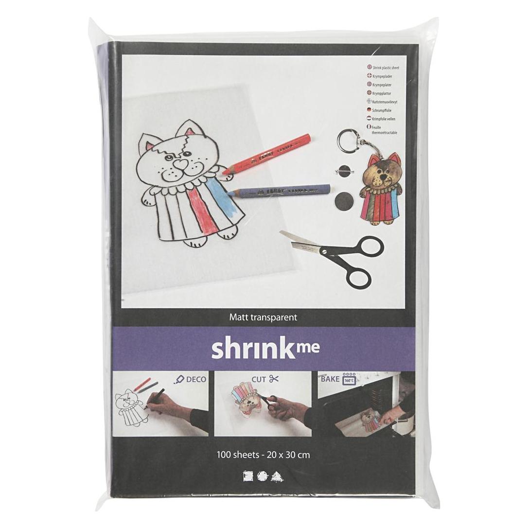 Creativ Company Schrumpffolie 20 x 30 cm, 100 Blatt, Transparent (79088)