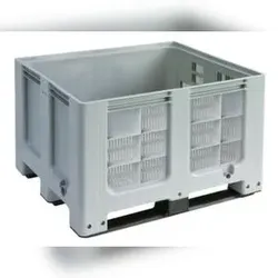 Großbehälter, HxLxB 760x1000x1200mm, 610l, PE, grau, Wände durchbrochen