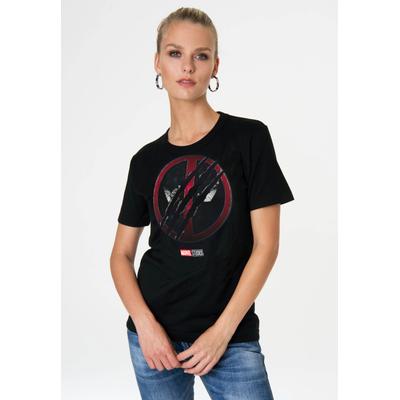 T-Shirt LOGOSHIRT "Marvel - Deadpool & Wolverine", Damen, Gr. 5XL, schwarz, 100% Baumwolle, bedruckt, normal, Rundhals, Shirts T-Shirt, mit coolem Marvel-Print