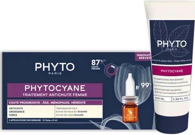 Phytocyane Kit Anticaída Progresiva Mujer 12 ampollas + Champú 100ml