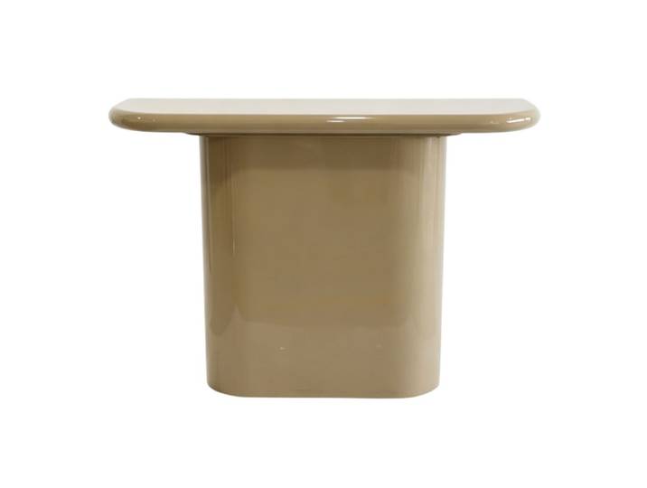 Console en mdf laquée couleur taupe brillant