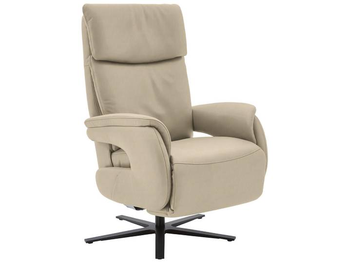 Dieter Knoll Relaxsessel, Ecru, Metall, Echtleder, Nappaleder, Longlife-Leder, 70x117x85 cm, Fußauswahl, Lederauswahl, Stoffauswahl, Liegefunktion, Wohnzimmer, Sessel, Relaxsessel