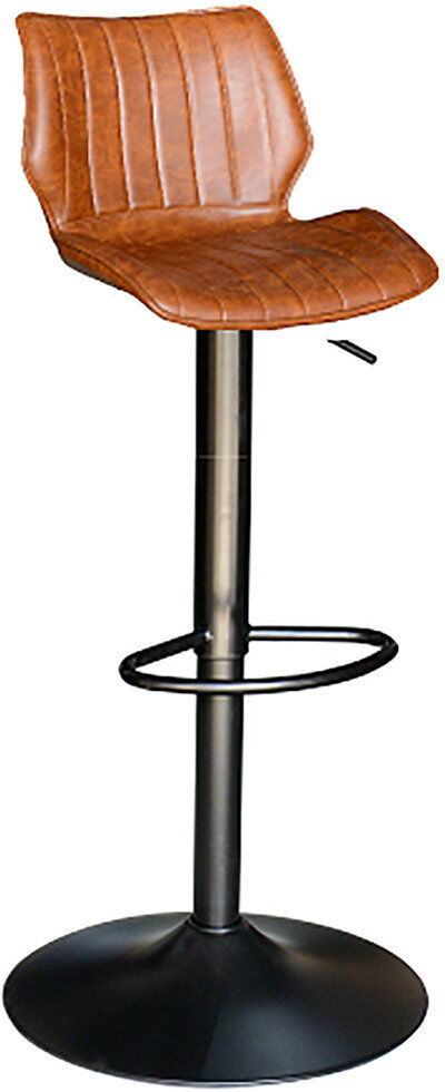 Corrigan Studio Gutierez Gas Lift Bar Stool Vegan Leather Grey SET OF 2 Tan 50cm W X 61cm D