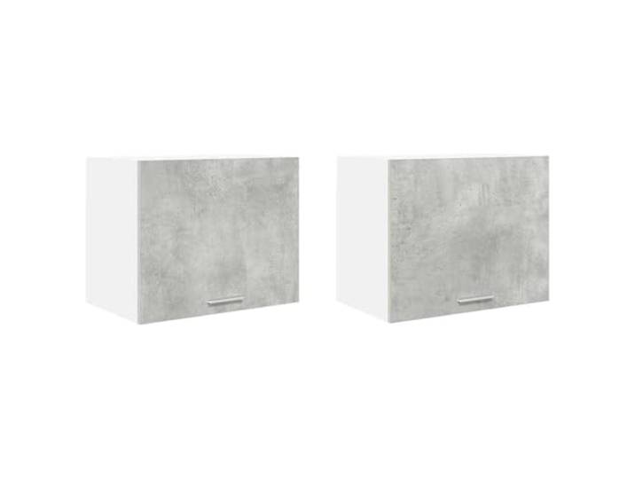 HKTMGDNG Hängeschrank 2er Set Betongrau Weiß 50x31x40 cm Küchenschrank Praktisches Wandregal aus Holzwerkstoff für Küche und Wohnbereich schafft sauberen Stauraum für Dosen, Gläser und Becher.