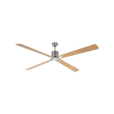 Deckenventilator mit WLAN CasaFan ECO NEO III 180 cm 942426 W Motor aus gebürstetem Chrom / Wendeflügel aus Ahorn und Buche