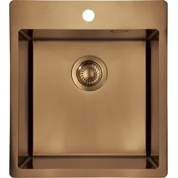 Neuesbad Edelstahlspülen, Gebürstet Braun, 1-Becken, 450x505x200 mit Befestigungs NB1DEZPOC10A1