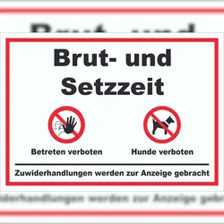 HB-Druck Brut- und Setzzeit Betreten verboten Hunde verboten Schild A4 (210x297mm)