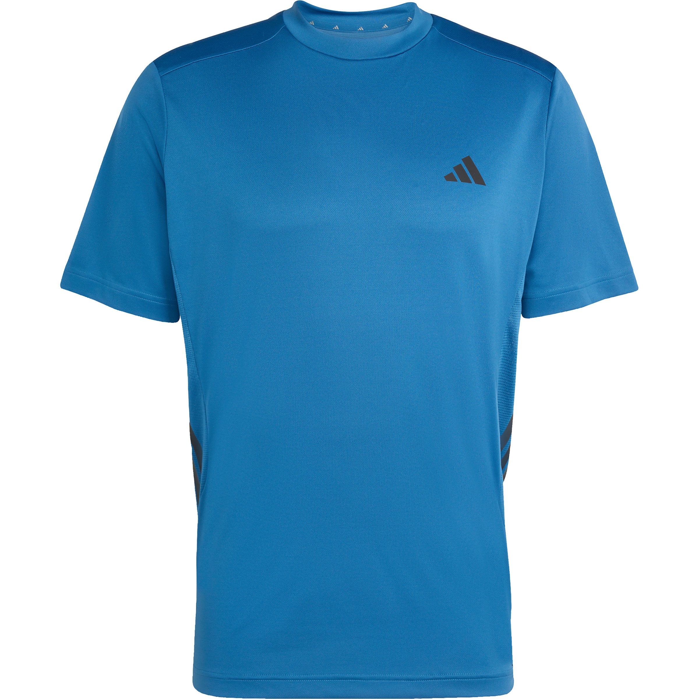 adidas Tech Essentials Workout 3-Stripes Herren Laufshirts blau Größe S Training & Fitness | Laufen Elastisch