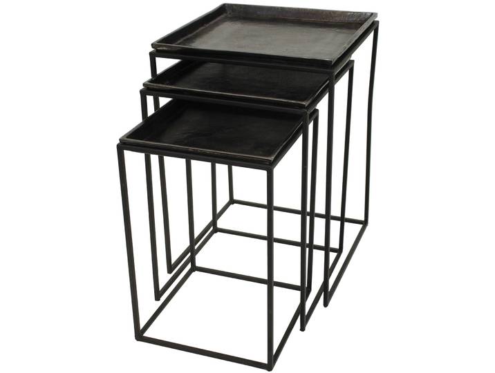Beistelltisch 2er-Set Mees schwarz Aluminium B 40 H 55 cm