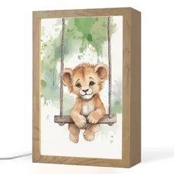 NACHTTISCHLAMPE Löwe - Tier - Kinder - Dschungel 20x30 cm