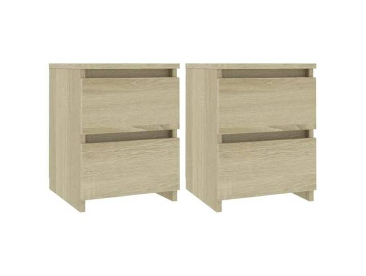 fsahslih Nachttisch 2er Set Sonoma-Eiche 30x30x40 cm Beistelltisch Kompakte Nachtkonsole für Schlafzimmer und Wohnzimmer. Mit 2 Schubladen für geordnete Aufbewahrung und einfache Pflege.